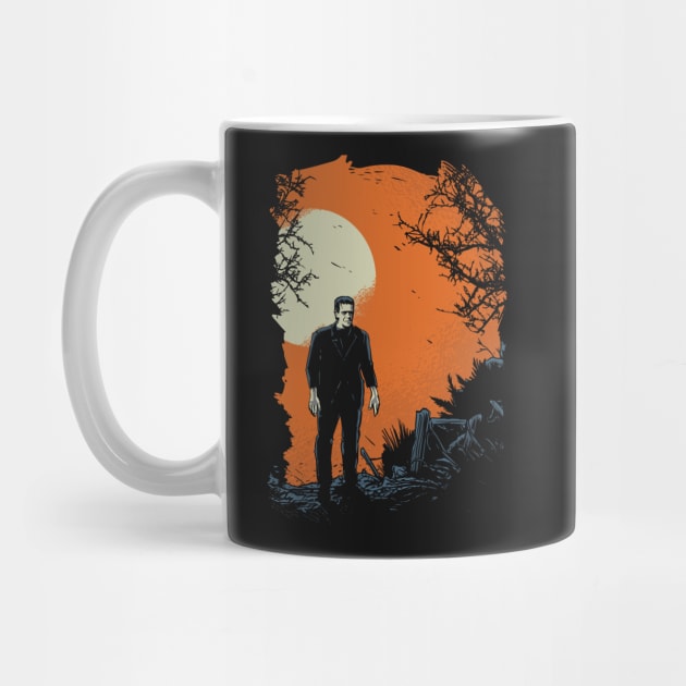 Frankenstein Walking in the Moonlight by SLAG_Creative